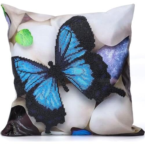 5D DIY Diamond Paintings Drill Butterfly Cushion Cover Replacement Pillow Case Mosaic Cross Stitch Kit Embroidery Decor Home