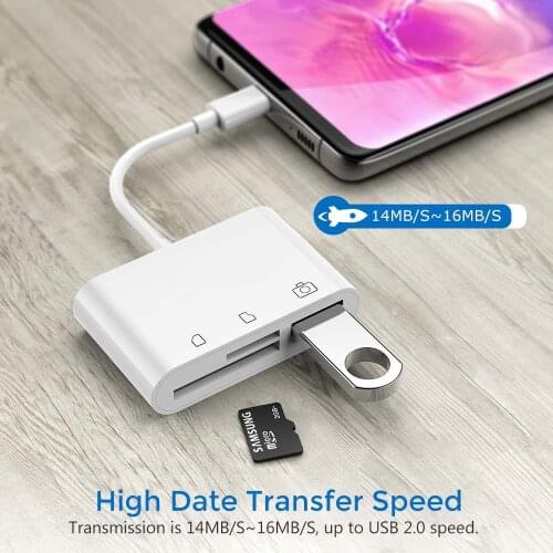 USB C SD Card Reader Type SD/TF Memory Adapters 3 In 1 To 2.0 Adapter Camera Connection Kit Tranfer for iPad Pro