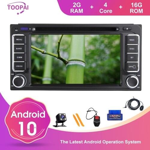 TOOPAI Android 10 For Toyota Universal RAV4 COROLLA CAMRY Auto Radio FM GPS Navigation Car Multimedia DVD CD SWC Media Player