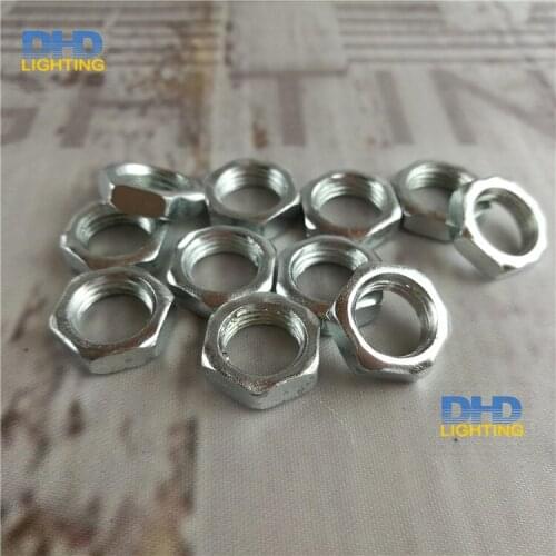 Free shipping screw nuts 20pcs/50pcs/100pcs Hexagon M10 threaded nut for screw lighting accessrioes 10mm for screw thread rod