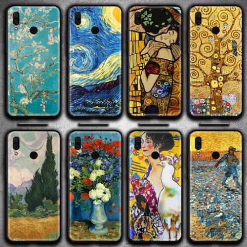 Van Gogh Starry Night Klimt Kiss Phone Case Huawei Y6P Y8S Y8P Y5II Y5 Y6 2019 P Smart Prime Pro