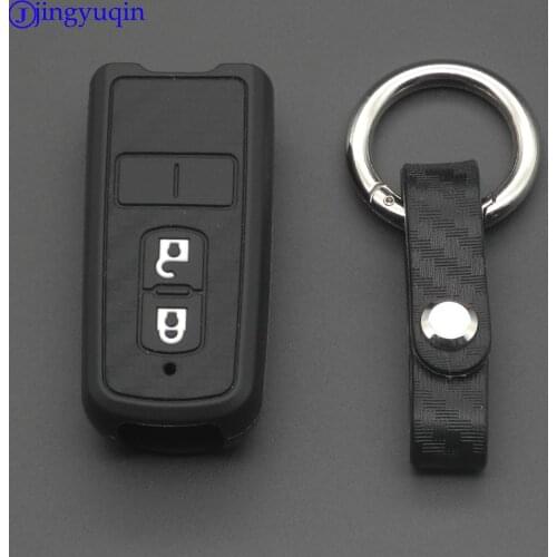 Jingyuqin Carbon Fiber Silicone Car Key Case Fob Cover For HONDA Accord Civic CRV Pilot Fit 2007 2008 2009 2010 2011 2012 2013
