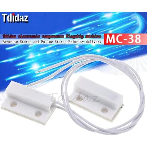 Cheap MC-38 Wired Door Window Sensor MC38 Magnetic Switch normally Closed NC for our Home gsm pstn Wire Alarm System