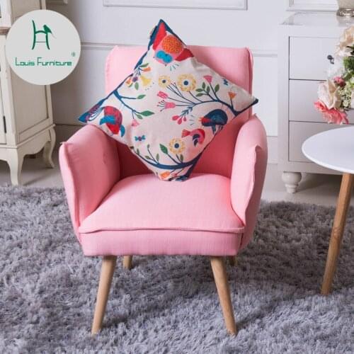Louis Fashion Living Room Sofas Nordic Slack Modern Simple Cloth Leisure Single Chair Small Apartment Bedroom Balcony