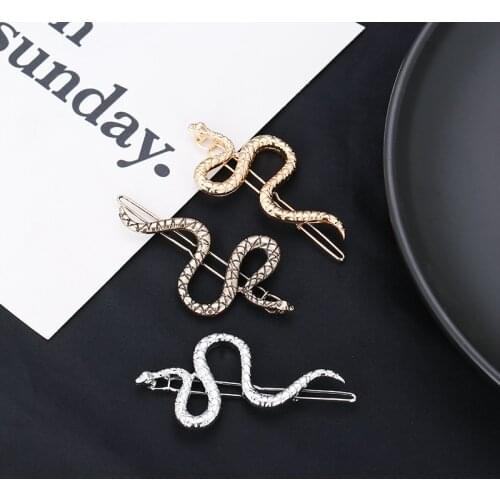 Snake Shaped Design Hairpins Alloy Hair Clips Fashion Punk Hair Accessories 2021 New