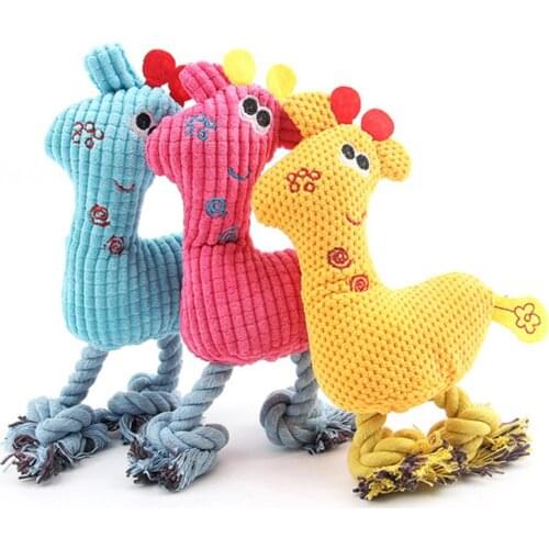 Dog Toys Pet Dogs Puppy Fluffy Plush Deer Shape Molar Teeth Chewing Squeaky Sound Toy Pet Toys Pet Supplies Dog Accessories