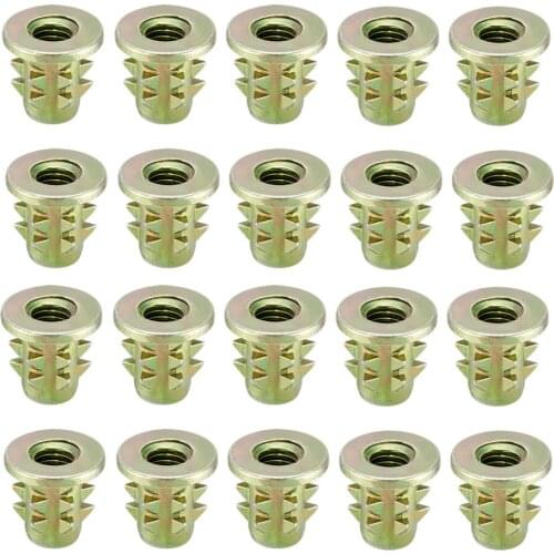 Uxcell M5x11mm Wood Insert E-Nut Interface Screws Furniture Fittings Zinc Alloy 20pcs