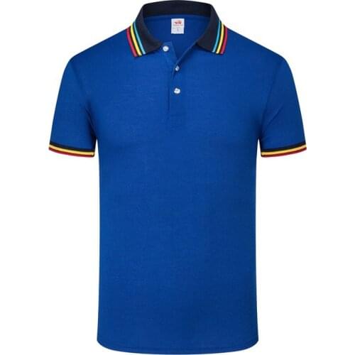 Rainbow Collar Summer Polo Shirts Men 12 Color Cotton Short Sleeve Breathable Fit Work Polo Shirt Male polo homme Size S-3XL