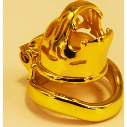 Male Chastity Belt Tiger Head Flirting Slave Penis Lock Stainless Steel Dick Cage Chastity Device Penis Cage Sex Toys For Man