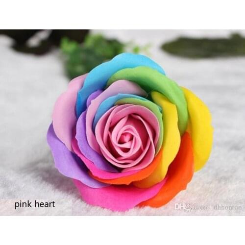 Rainbow 7 colorful Rose Soaps Flower Packed Wedding Supplies Gifts Event Party Goods Favor Toilet soap Scented bathroom accessor