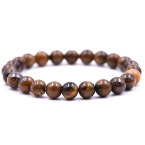 Various Natural Stones Beads Tiger Eye Bracelet 3 Size Beaded Mens Buddha Braclet For Male Yoga Handmade Jewelry Homme Bijoux