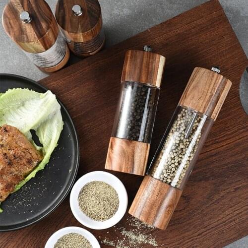 Manual Salt Pepper Mill Grinder Wood Seasoning Muller Cookware Spice Milling Gadget Cooking Tools Kitchen Accessories HOT