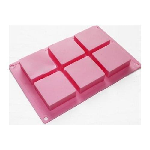 6-cavity Basic Plain Square Soap Silicone Mold for Homemade Craft
