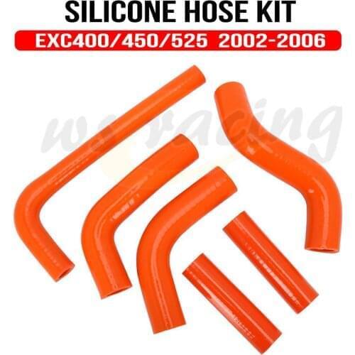 Motorcycle Silicone Radiator Coolant Hose Water Pipe Tank Radiator For KTM EXC 400 450 525 EXC400 EXC450 EXC525 2002-2006