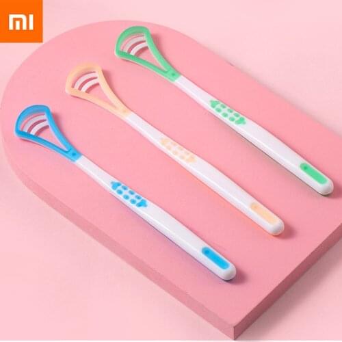 Xiaomi Silicone Tongue Scraper Brush Cleaning Food Grade Single Oral Care To Keep Fresh Breath Oral Clean Hygiene Care 3 Color