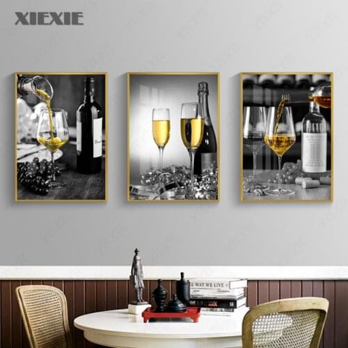 Modern Wine Glass Abstract Decorative Painting Nordic Living Room Paintings Smooth Sailing Mural Canvas Painting Wall Art Decor