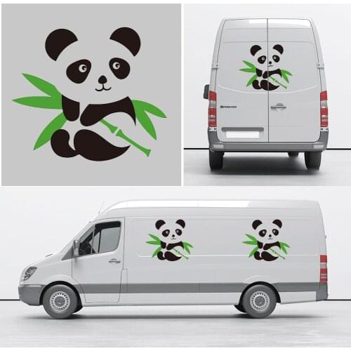 Panda Car Stickers PVC Vinyl Cute Graphics Automobile Hood Window Body Side Sticker Film 1 Piece Anime Pattern