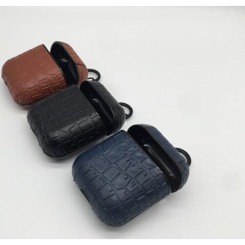 VNSTRIP Luxury CROCO PU pattern earphone case for Airpods Business style with metal hanger