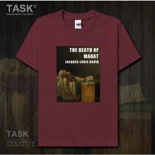 World famous painting series t-shirt Louis David art painting The Death Of Marat Short sleeve clothes cotton summer Streetwear