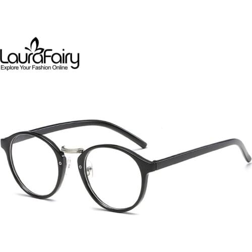 LauraFairy Retro Vintage Round Glasses Color Block Optical Glasses Frames for Women Men oculos de grau feminino armacao 8065