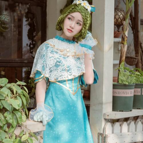 Female Identity V Cosplay Costumes Doctor Emily Dale/lydia Jones Past Cosplay Dress Set With Cape Halloween Clothes