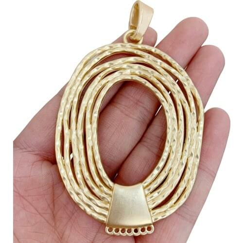 1 x Large Open Boho Bohemia Irregular Connector Matt Gold Charms Pendants for Necklace Jewelry Making Accessories 87x53mm