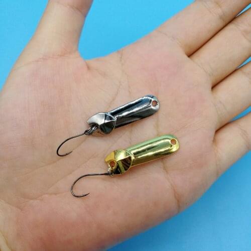 HOOFISH 10PCS/LOT Slowing Sinking Metal Spoon Lure 1.4g/2.2g MINI SwimBait Isca with Single Hook Artificial Bait Fishing Lure