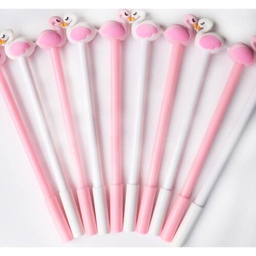 2pcs 0.5mm Creative Flamingo Swans Gel Pen Signature Pen Escolar Papelaria Office School Supplies Pens Pencils Writing Supplies