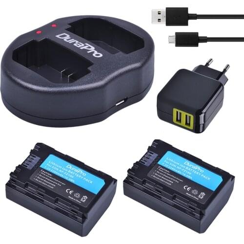 2PC 2280mAH NP FZ100 Battery + USB Charger +Adapter for Sony NP-FZ100 BC-QZ1 Alpha 9, A7RIII, ILCE-7RM3,A9, A9R, Alpha 9s Camera