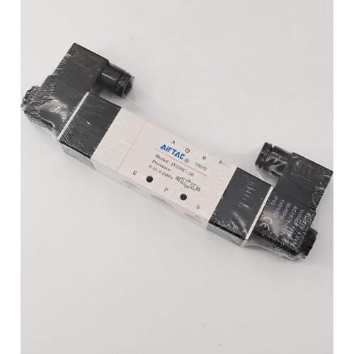 5 way Airtac Pneumatic Air Solenoid Valve 4V330C-10-A AC220V 3/8" Port Double Coil Close type 0.15~0.8Mpa