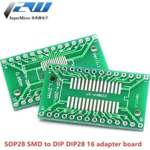 5pcs/lot TSSOP28 SSOP28 SOP28 to DIP28 Transfer Board DIP Board Step Adapter