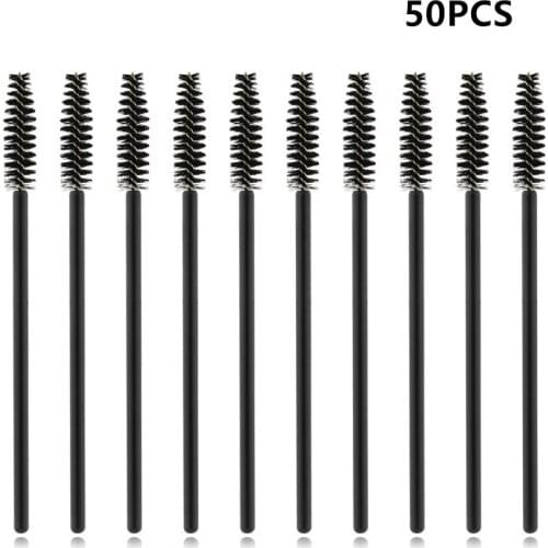 50Pcs Eyelash brush Disposable Black Mascara Brush Micro Eyebrow Brush Wands Applicator Brushes Comb Beauty Tools