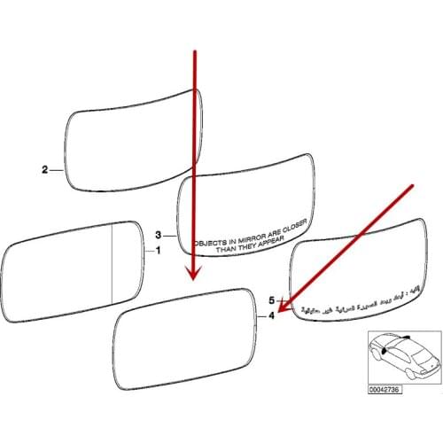 Car Door reversing lens E60 E63 E64 520 523b mw525I 528I 530I 535I 540I series Rear view lens film Mirror glass With heating
