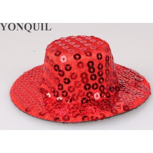Sequin Fascinator Base Glitter Fascinator Hats Blingbling Party Hats Cocktail Hat Millinery Material 24Pcs/Lot 10 Colors Select