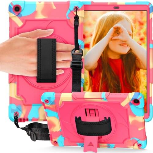 Case For Samsung Galaxy TabA 10.1 2019 T510 T515 Shockproof Silicon PC Rotating Stand Adjustable Tablet Cover Funda+film+pen