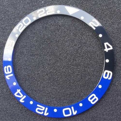 Watch Parts 38mm Black Blue Ceramic Bezel Insert Suitable For SKX007 Watch Case