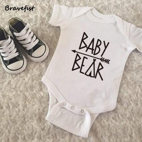 Baby Rompers Newborn Mama Baby Bear Clothes Short Sleeve Underwear Cotton Boys Girls Summer Rompers Kids Jumpsuit 0-24Months
