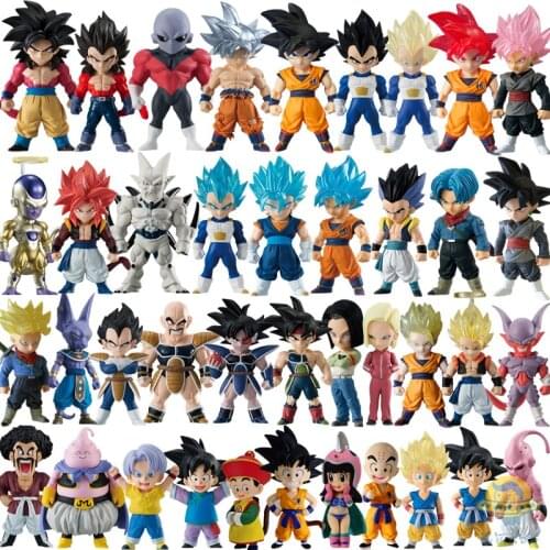 Bandai Dragon Ball Character Modeling SeriesSuper Saiyan Sun Goku Blue Hair Vegeta Buu Sun Gohan Action Figure Collections Toys