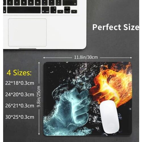 Fire & Water Fists Mouse Pad DIY Print Fire Wildfire Disaster Hazard Flame Fireball Blaze Bonfire
