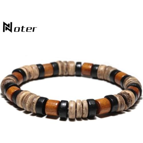 Noter Vintage Wenge Wood Bracelet Men Boy Minimalist 2 Styles Yoga Braslet Prayer Jewelry Accessories Male Charm Brazalete Gift