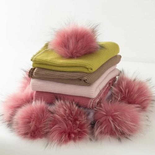 Blanket Baby Bedding Sleepsack Solid Color Ribbing Warm Infant Quilts With Real Pom Pom Suitable For Children Aged 0-12 Months