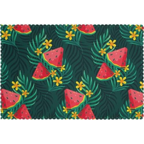 Table Mats Drink Coaster Table Placemats Summer Zoom Watermelon Coffee Mug Cup Coasters 6 PCS Non-slip Pads