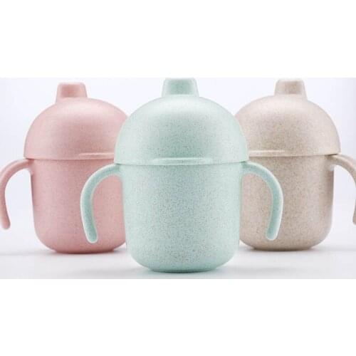 240ML Baby Sippy Cups Food Milk Straw Portable Drinkware Leakproof Children Gift Baby Drinking Cup Baby Handle Learn Tableware