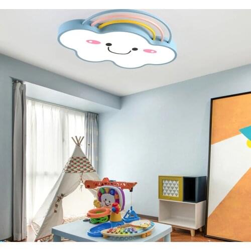 Modern Cartoon Rainbow Cloud Baby Girl Children Kids Room Ceiling Light Led Ceiling Lamp Lights For Bedroom Nursery Roof Lamp