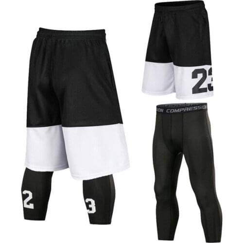 Professional Men Basketball Shorts Sets Sport Running Quick-Dry Tight GYM Training Suit Shorts Basketball Male Soccer Tights