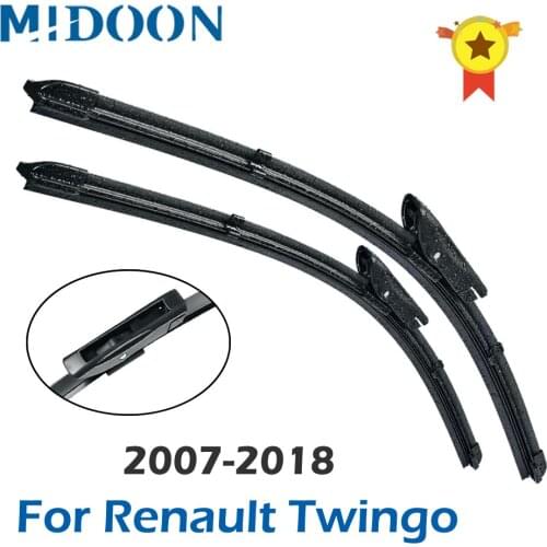 MIDOON Wiper Blades for Renault Twingo Fit Push Button / Bayonet Arms Model Year from 2007 to 2018