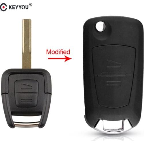 KEYYOU 2 Buttons Remote Modified Flip Folding Car Key Fob Shell Case For Opel Montana Vectra Agile Novo Corsa HU43 Blade