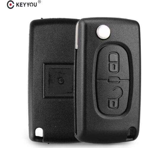 KEYYOU Replacement 2 Button Remote Flip Folding Key Fob Case Shell Blade For Citroen C2 C3 C4 C5 C6 C8