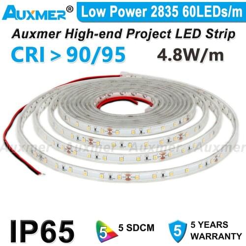 Low Power 2835 60LEDs/m LED Strip,CRI95/90,IP65,300LED/Reel,5m/Reel,24V,Waterproof,UV IR Red Green Blue Amber Yellow Pink Purple
