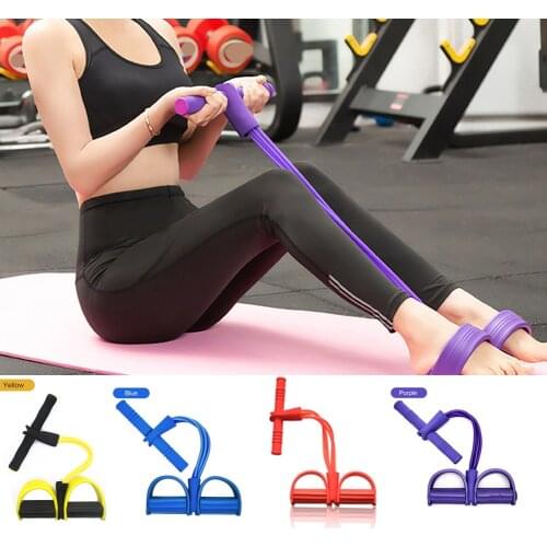 Fitness Equipment Abdominal Device Fitness Sports Multi-function Tension Rope Four-Tube Pedals Puller Elastic Legs Pull Rope